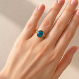 Oval Triplet Opal Dress Ring in Yellow Gold