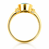 Oval Triplet Opal Dress Ring in Yellow Gold