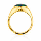 Oval Opal Signet Ring in Yellow Gold