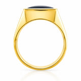 Square Bezel Set Opal Signet Ring in Yellow Gold