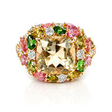 ‘Marie Antoinette’ Mint Green Amethyst Dress Ring in 18ct Rose Gold
