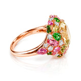 ‘Marie Antoinette’ Mint Green Amethyst Dress Ring in 18ct Rose Gold