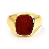 Red Jasper Men’s Ring set in Yellow Gold
