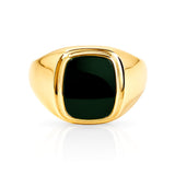 Chrysoprase Signet Ring set in Yellow Gold
