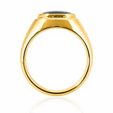 Chrysoprase Signet Ring set in Yellow Gold
