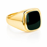 Chrysoprase Signet Ring set in Yellow Gold