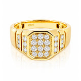 Diamond Gents Grain Set Dress Ring in 18ct Yellow Gold