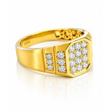 Diamond Gents Grain Set Dress Ring in 18ct Yellow Gold