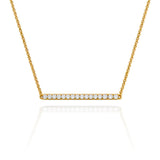 Diamond Bar Pendant with Chain in 18ct Yellow Gold