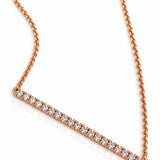 18ct Rose Gold 0.25ct Diamond Bar Pendant & Chain