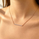18ct Rose Gold 0.25ct Diamond Bar Pendant & Chain