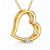 18ct Yellow Gold Diamond Heart Pendant