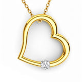 18ct Yellow Gold Diamond Heart Pendant