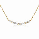 18ct Yellow Gold Curved Diamond Bar Necklet