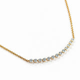 18ct Yellow Gold Curved Diamond Bar Necklet