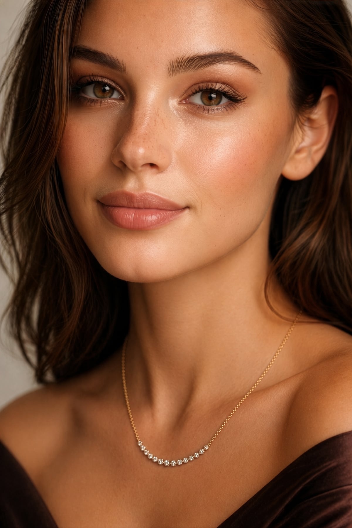 18ct Yellow Gold Curved Diamond Bar Necklet
