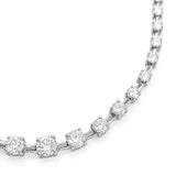 Graduating Claw Set Diamond Necklet set in 18ct White Gold