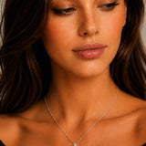 Diamond Solitaire Pendant with Chain in White Gold