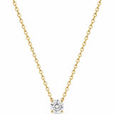 Diamond Solitaire Pendant with Chain in Yellow Gold