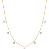 Diamond Station Necklace in 18ct Yellow & White Gold
