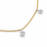 Diamond Station Necklace in 18ct Yellow & White Gold