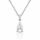 Unique Modified Pear Cut Diamond Pendant in 18ct White Gold