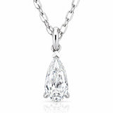 Unique Modified Pear Cut Diamond Pendant in 18ct White Gold