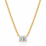 East-West Oval Diamond Solitaire Necklace in Yellow Gold