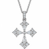 0.98ct Diamond Cross Pendant in 18ct White Gold