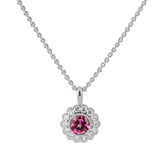 Rhodolite Garnet & Diamond Pendant set in 18ct White Gold