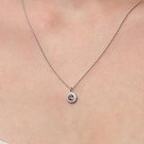Rhodolite Garnet & Diamond Pendant set in 18ct White Gold