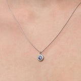Tanzanite & Diamond Pendant in 18ct White Gold