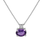 Amethyst & Diamond Pendant set in 18ct White Gold
