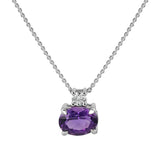 Amethyst & Diamond Pendant set in 18ct White Gold
