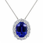 Tanzanite & Diamond Cluster Pendant set in 18ct White Gold at LeGassick.