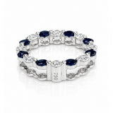 Diamond & Sapphire Circle Pendant set in 18ct White Gold (chain sold separately)