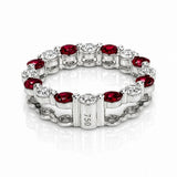 Ruby & Diamond Circle Pendant set in 18ct White Gold (chain sold separately)