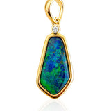 Opal & Diamond Pendant set in Yellow Gold