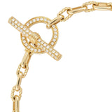 18ct Yellow Gold Diamond Set Fob & Circle Bracelet