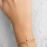 18ct Yellow Gold Diamond Set Fob & Circle Bracelet