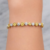 Yellow & White Diamond Tennis Bracelet in Two-Tone 18ct Gold