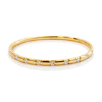 18ct Yellow Gold Italian Diamond Hinged Bangle