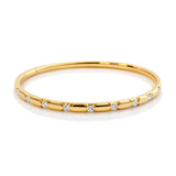 18ct Yellow Gold Italian Diamond Hinged Bangle