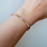 18ct Yellow Gold Italian Princess Cut Diamond Bangle