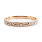 Diamond Bangle with Bezel & Pavé Design in 18ct Yellow Italian Gold