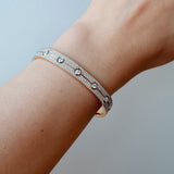 Diamond Bangle with Bezel & Pavé Design in 18ct Yellow Italian Gold
