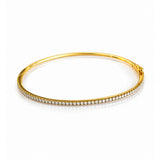 Diamond Set Hinged Bangle in 18ct Yellow Gold