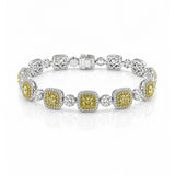 Fancy Yellow & White Diamond Bracelet in 18ct White & Yellow Gold