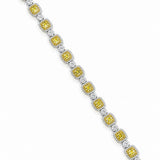 Fancy Yellow & White Diamond Bracelet in 18ct White & Yellow Gold