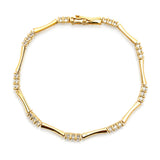 Curved Bar Diamond Bracelet in 18ct Yellow Gold